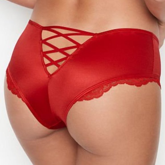 VS VERY SEXY Micro Lace-Up Cheeky Panty Red Sexy Absolutely Gorgeous! NWT - Picture 2 of 14